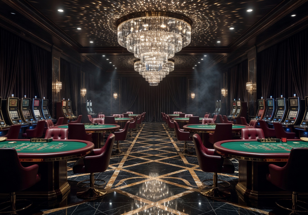 Luxury casino gaming floor interior