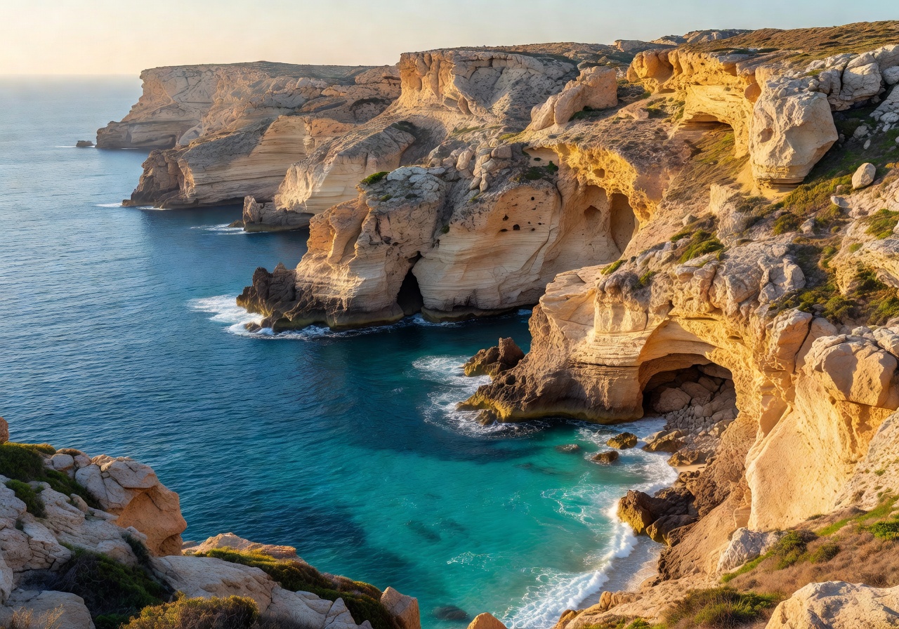 Malta coastline Mediterranean sea