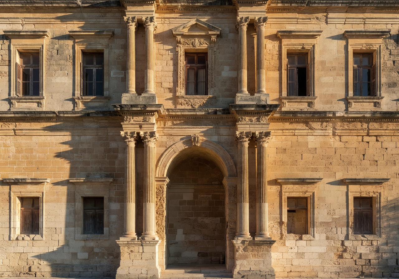 Maltese palace architecture stone facade
